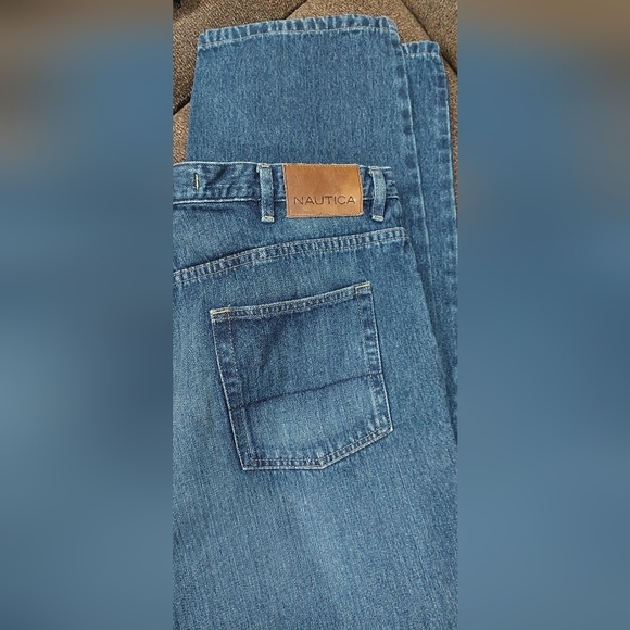 Nautica Men's Relaxed Fit Denim Jeans Label Size 38x34 Dark Blue 100% Cotton - Picture 3 of 7